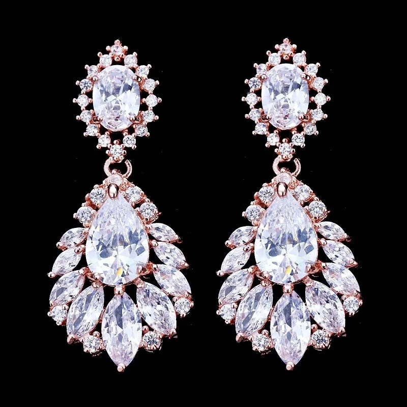 "Adrienne" - Cubic Zirconia Bridal Earrings - More Colors