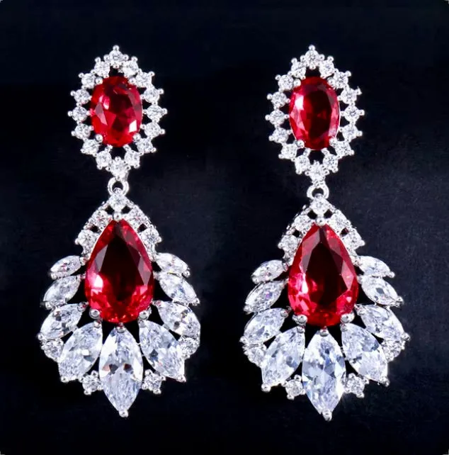 "Adrienne" - Cubic Zirconia Bridal Earrings - More Colors