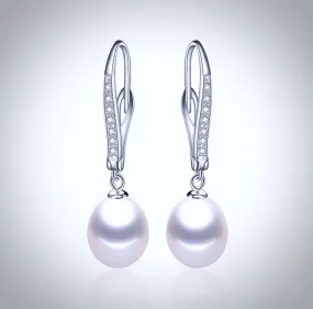"Allie" - Freshwater Pearl and Sterling Silver Bridal Earrings