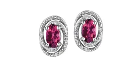 "PINKY" PINK TOPAZ & DIAMOND EARRINGS