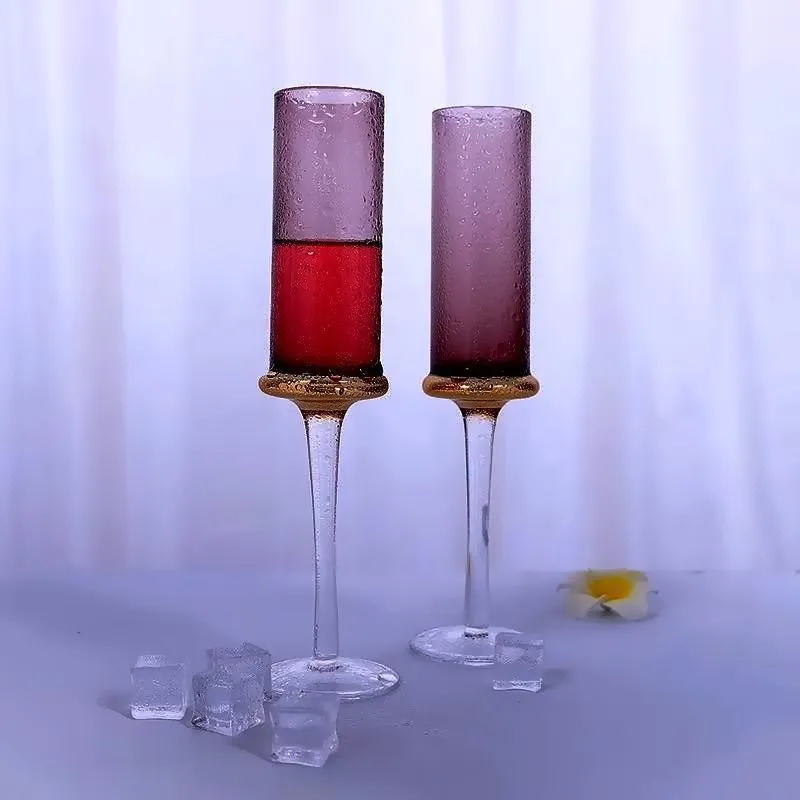 Red Champagne Glasses (Set of 4) - CLEARANCE ITEM