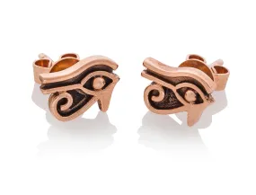 Rose Gold Eye of Horus Earrings