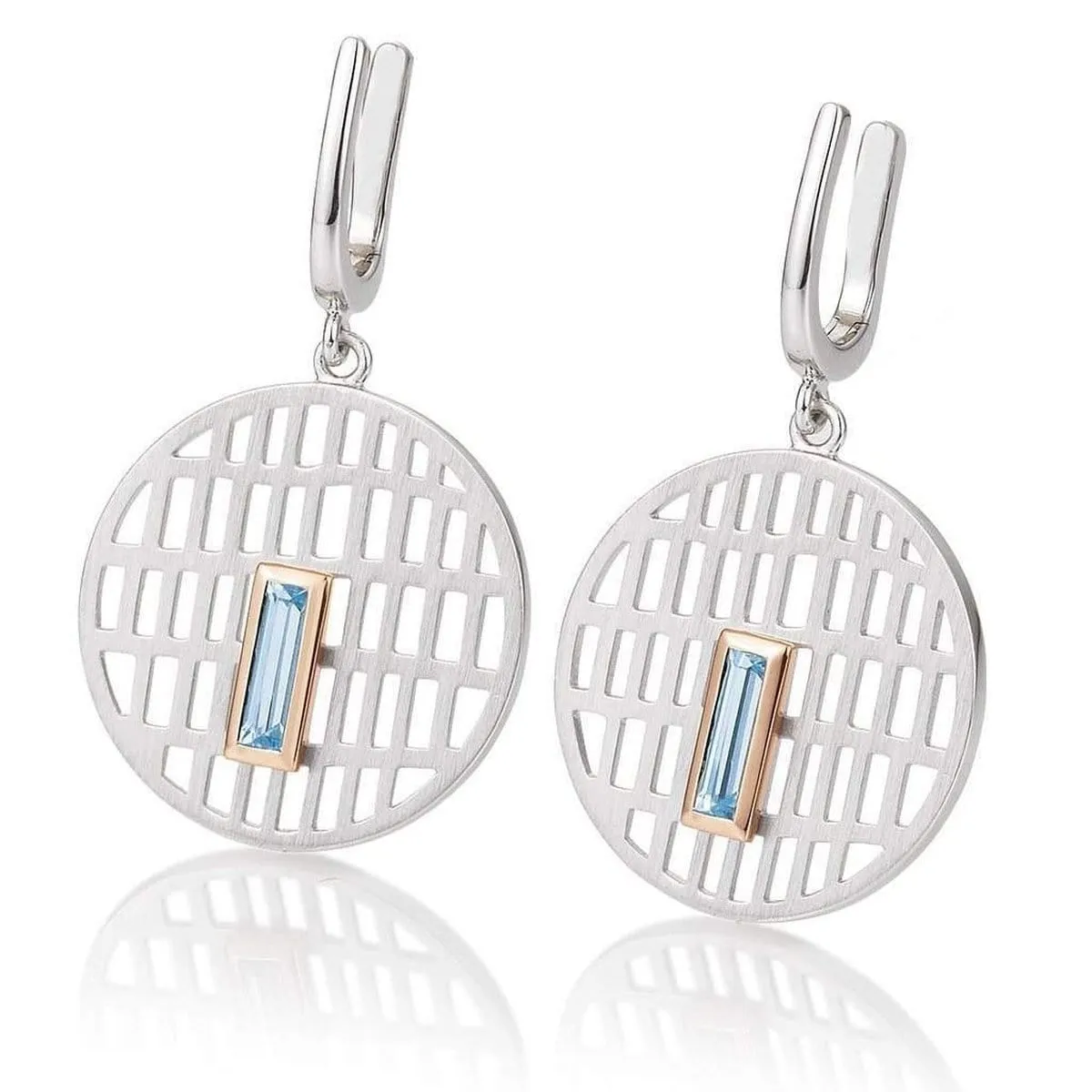 Rose Gold Plated Sterling Silver Blue Topaz Earrings - 06/60722