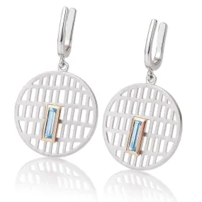 Rose Gold Plated Sterling Silver Blue Topaz Earrings - 06/60722