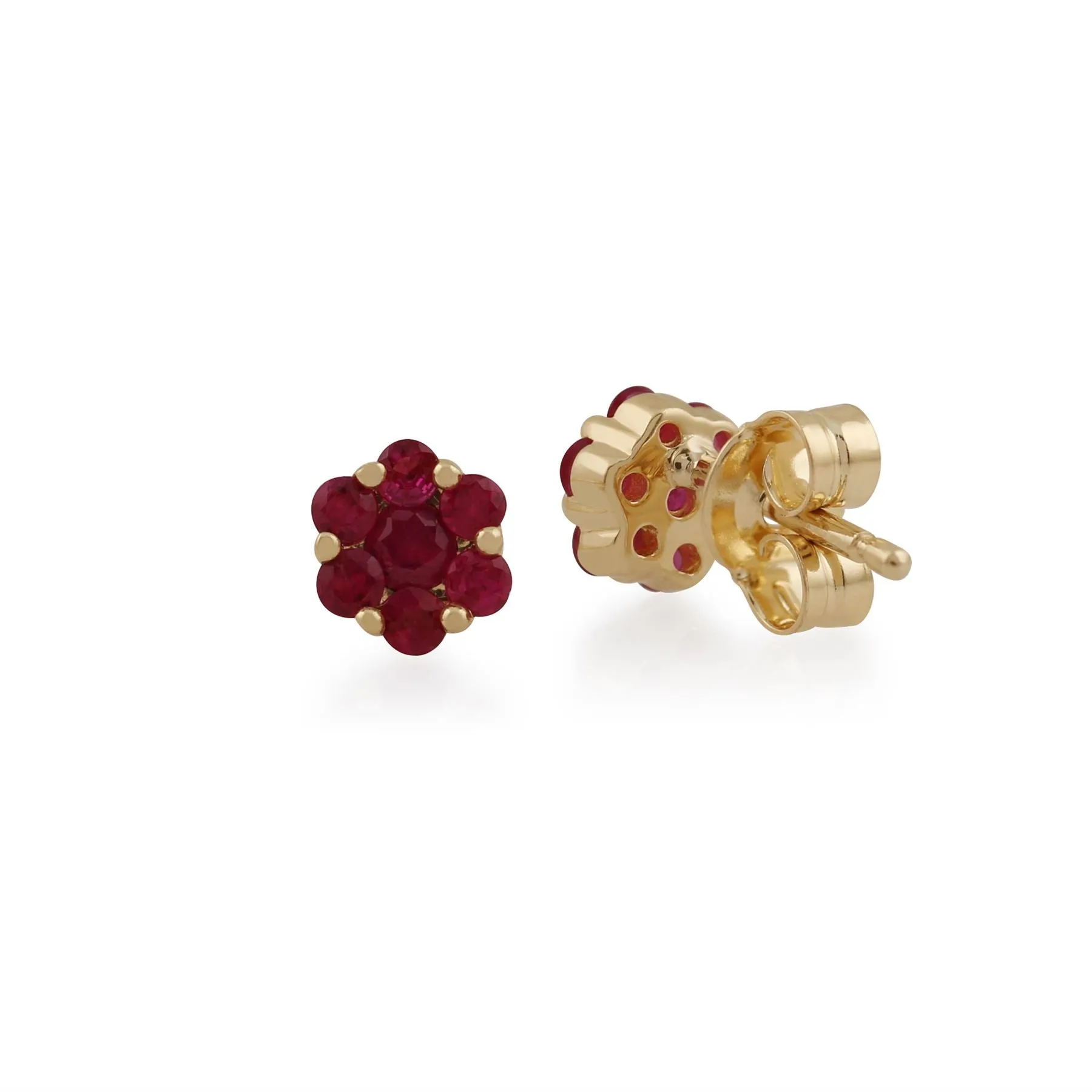 Rubin Trauben Ohrstecker in 9ct Gelb Gold