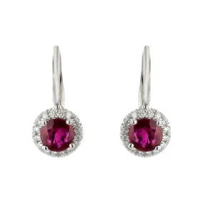 Ruby Halo Earrings