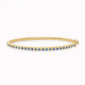Sapphire & Diamond Offset Bangle