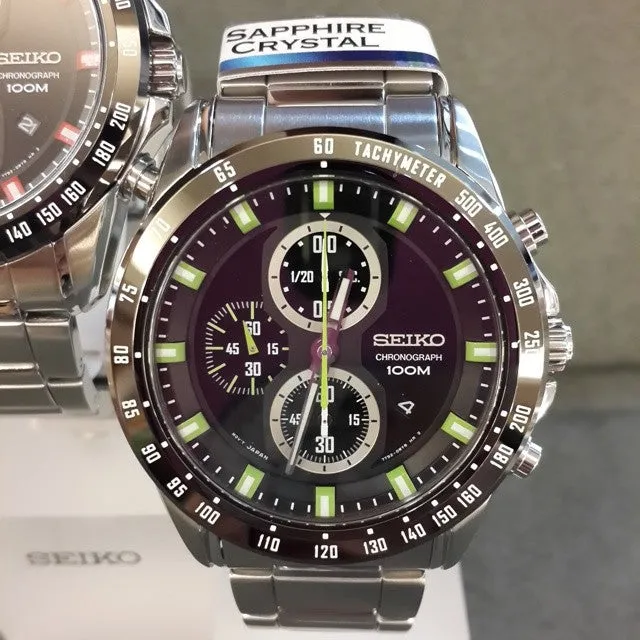 Seiko Criteria Chronograph Stainless Steel Men's Watch SNDF53P1