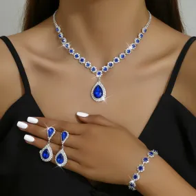 SereneSparkle Three-Piece Set - Fashion Jewelry, Necklace, Ear Stud, Bracelet