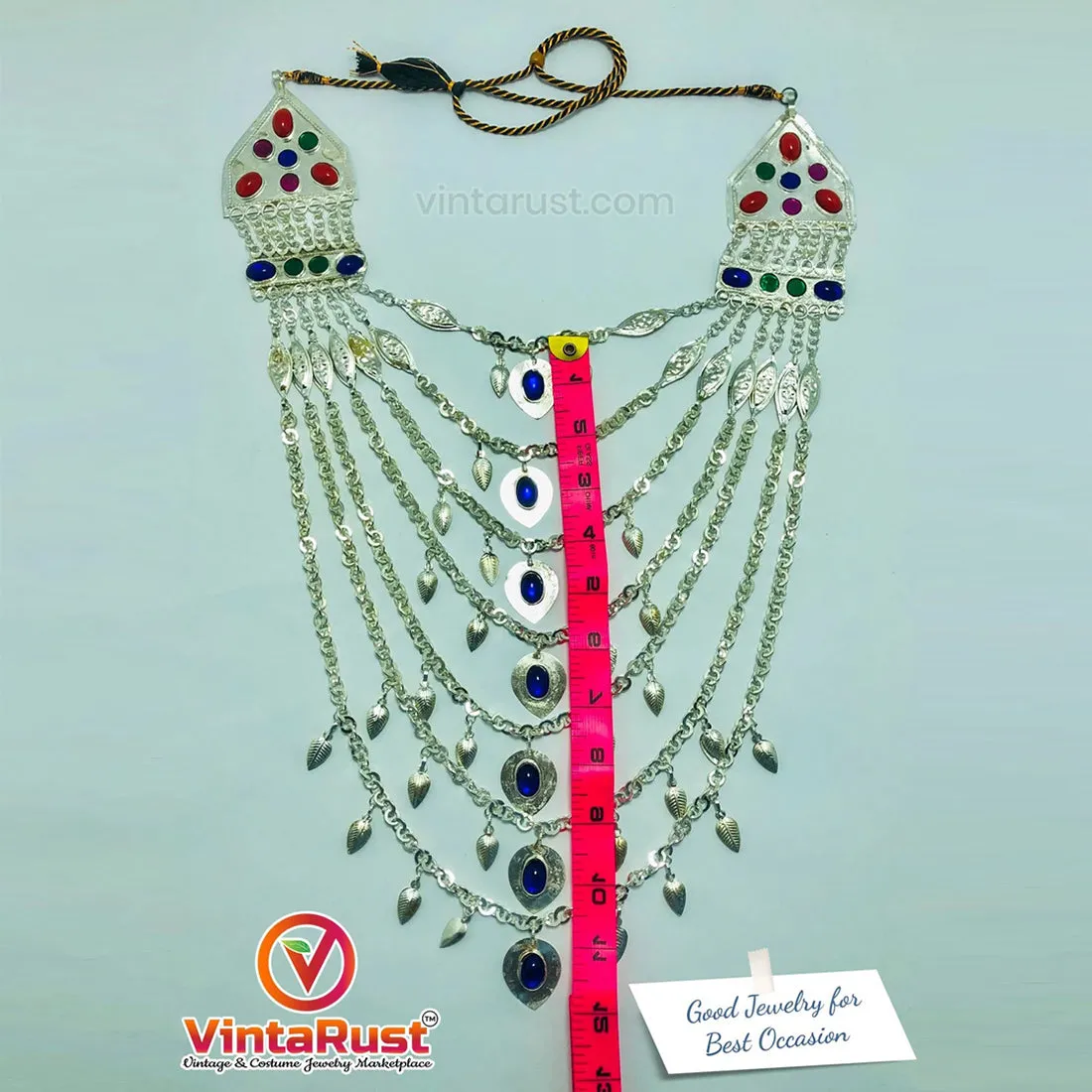 Silver Kuchi Multilayers Massive Bib Necklace