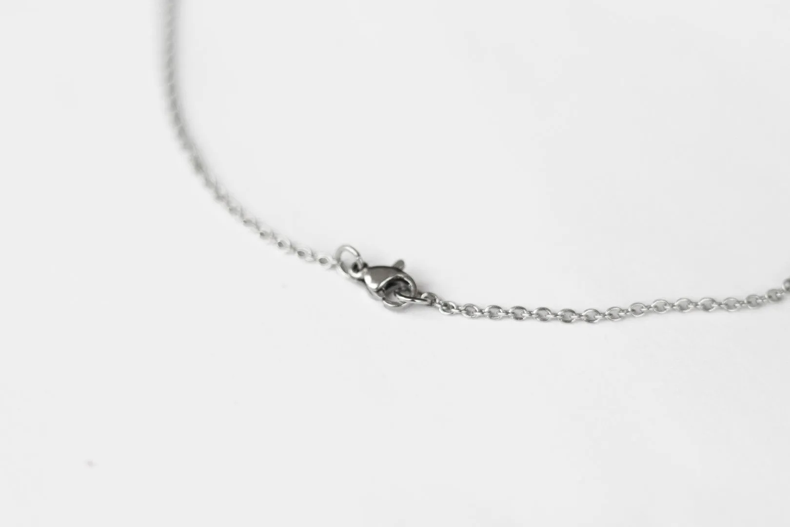 Silver Lotus necklace for men, stainless steel chain necklace, waterproof