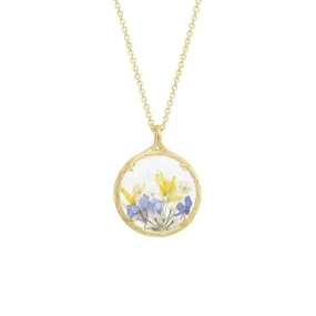 Small Gold Yellow and Purple Fields Necklace