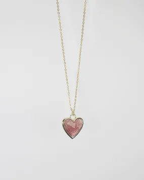 Small Heart Stone Pendant Necklace