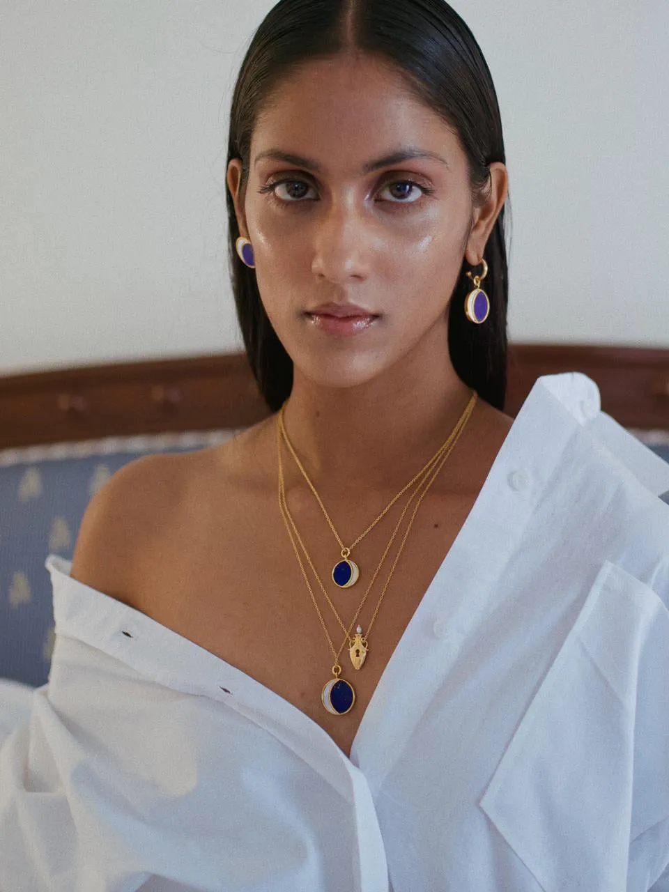 Small Night Of The Blue Moon Necklace | 18kt Solid Gold
