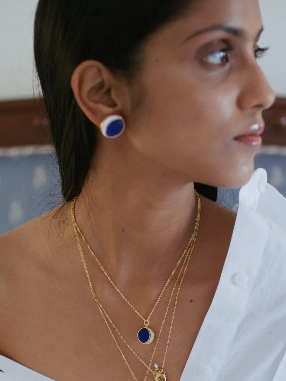 Small Night Of The Blue Moon Necklace | 18kt Solid Gold