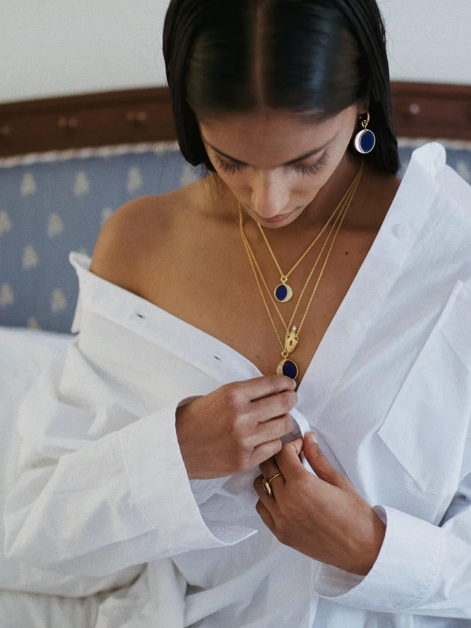 Small Night Of The Blue Moon Necklace | 18kt Solid Gold
