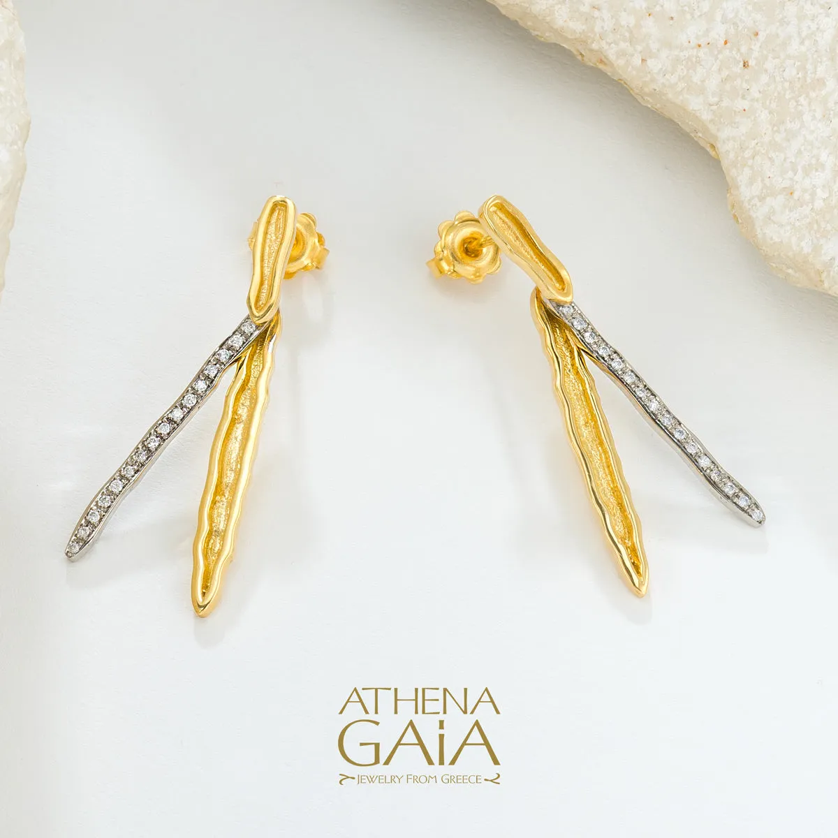 Small Veiled Earth Scripts "Stalactites" Earrings