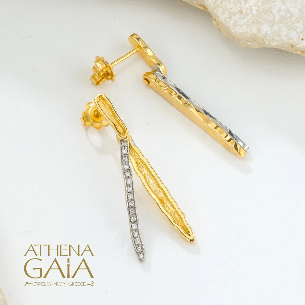 Small Veiled Earth Scripts "Stalactites" Earrings