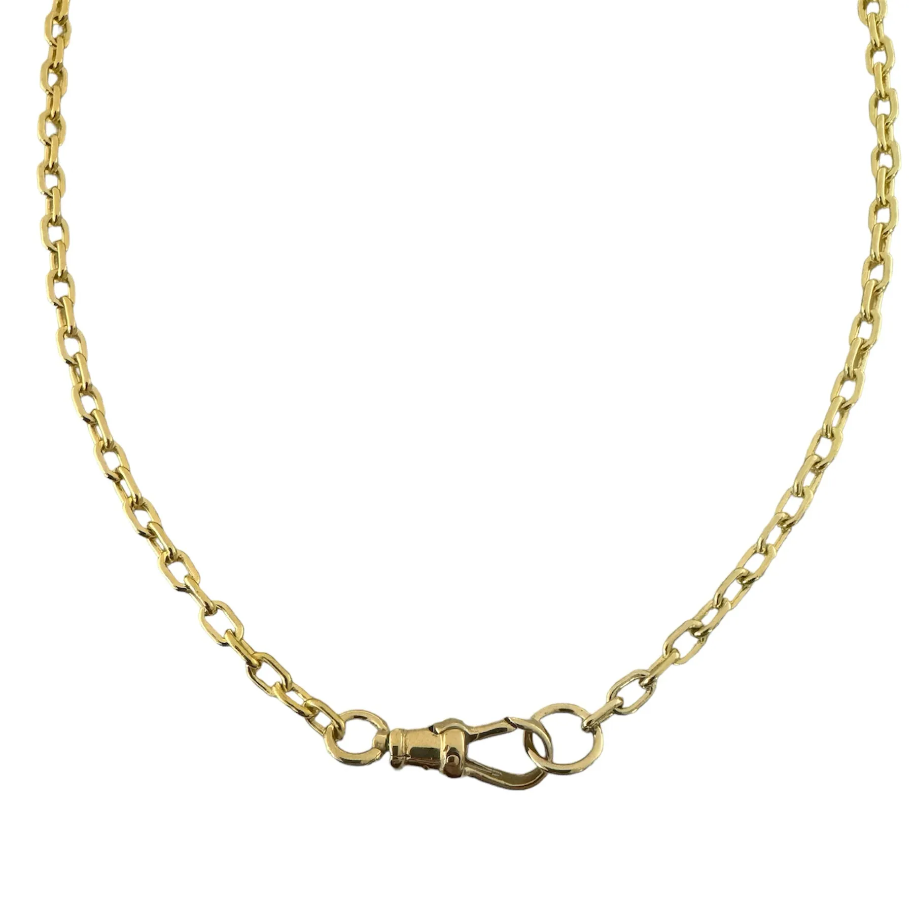 Solid Oval Link Gold Watch Chain Necklace