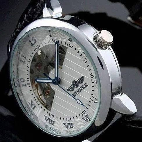 Sophisticated In White Mechanical Skeleton Automatic Watch For Men