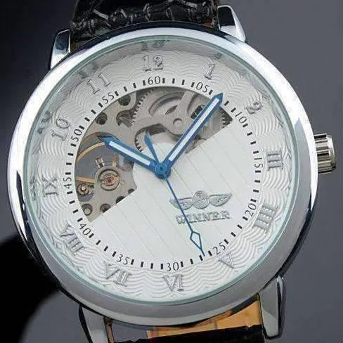 Sophisticated In White Mechanical Skeleton Automatic Watch For Men