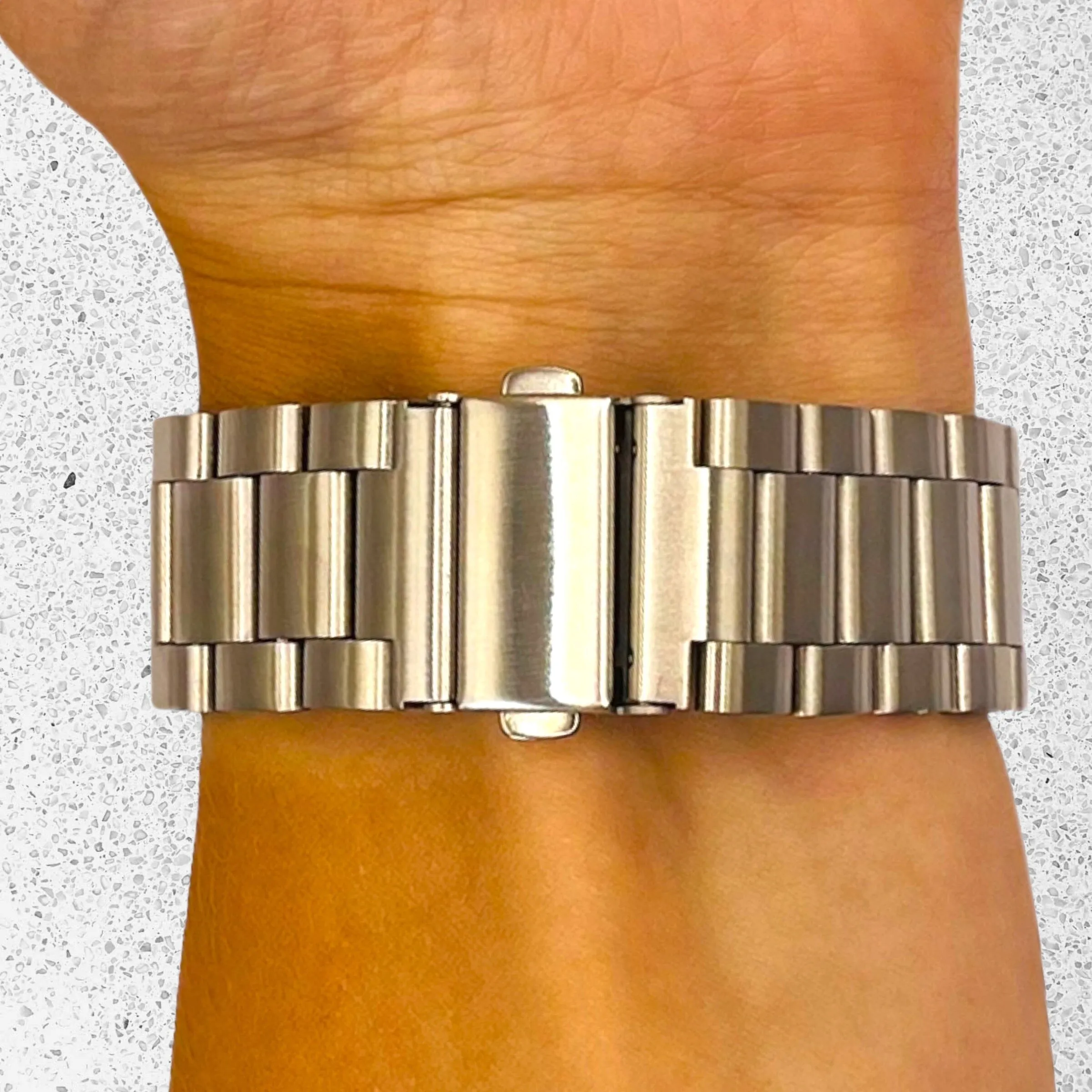 Stainless Steel Link Watch Strap Compatible with the Garmin 20mm Range