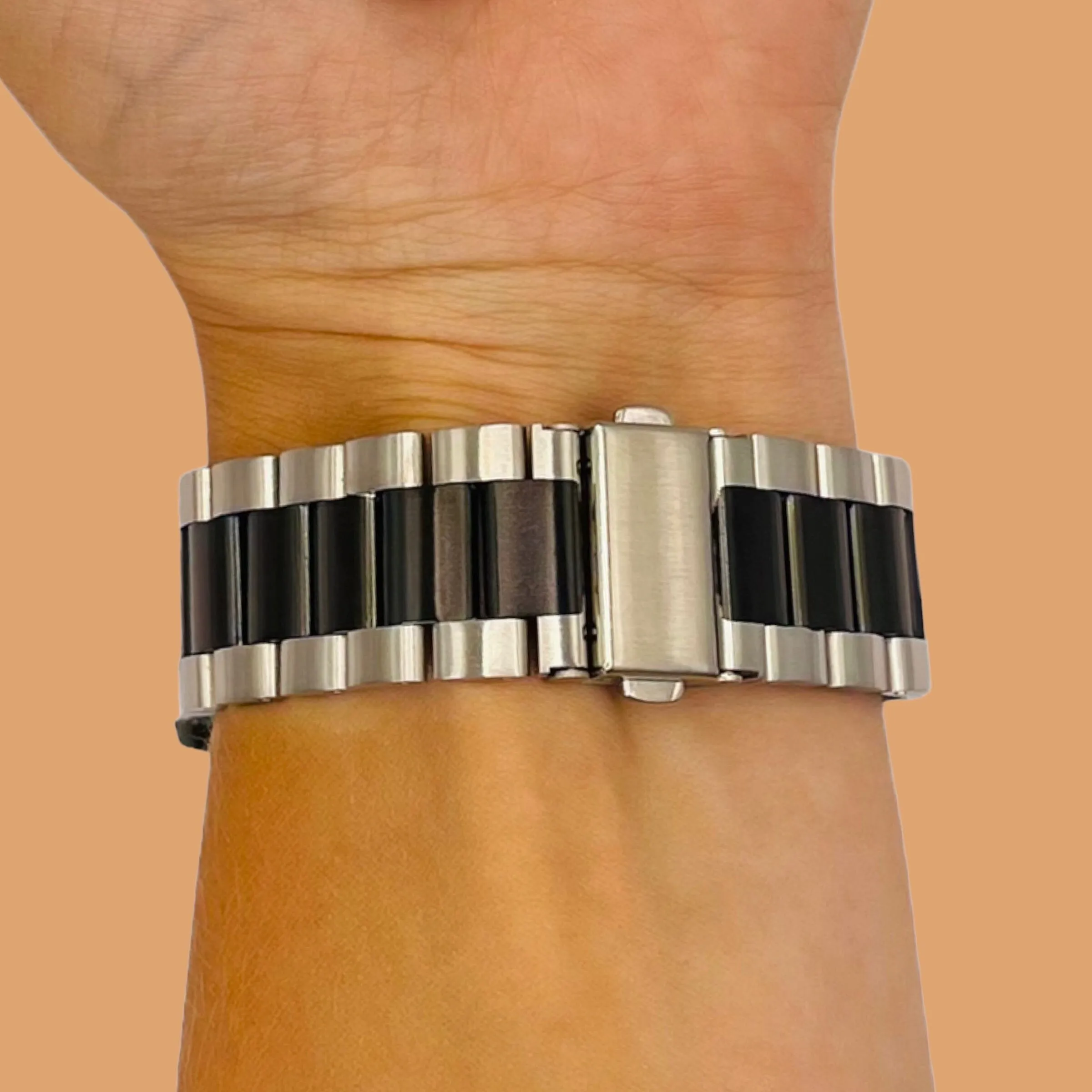 Stainless Steel Link Watch Strap Compatible with the Garmin 20mm Range