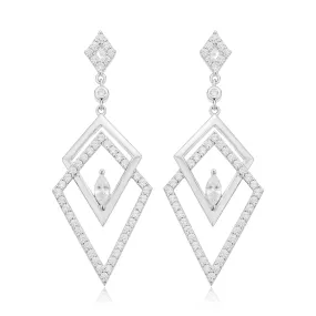 Sterling Silver Cubic Zirconia Chandelier Drop Earrings