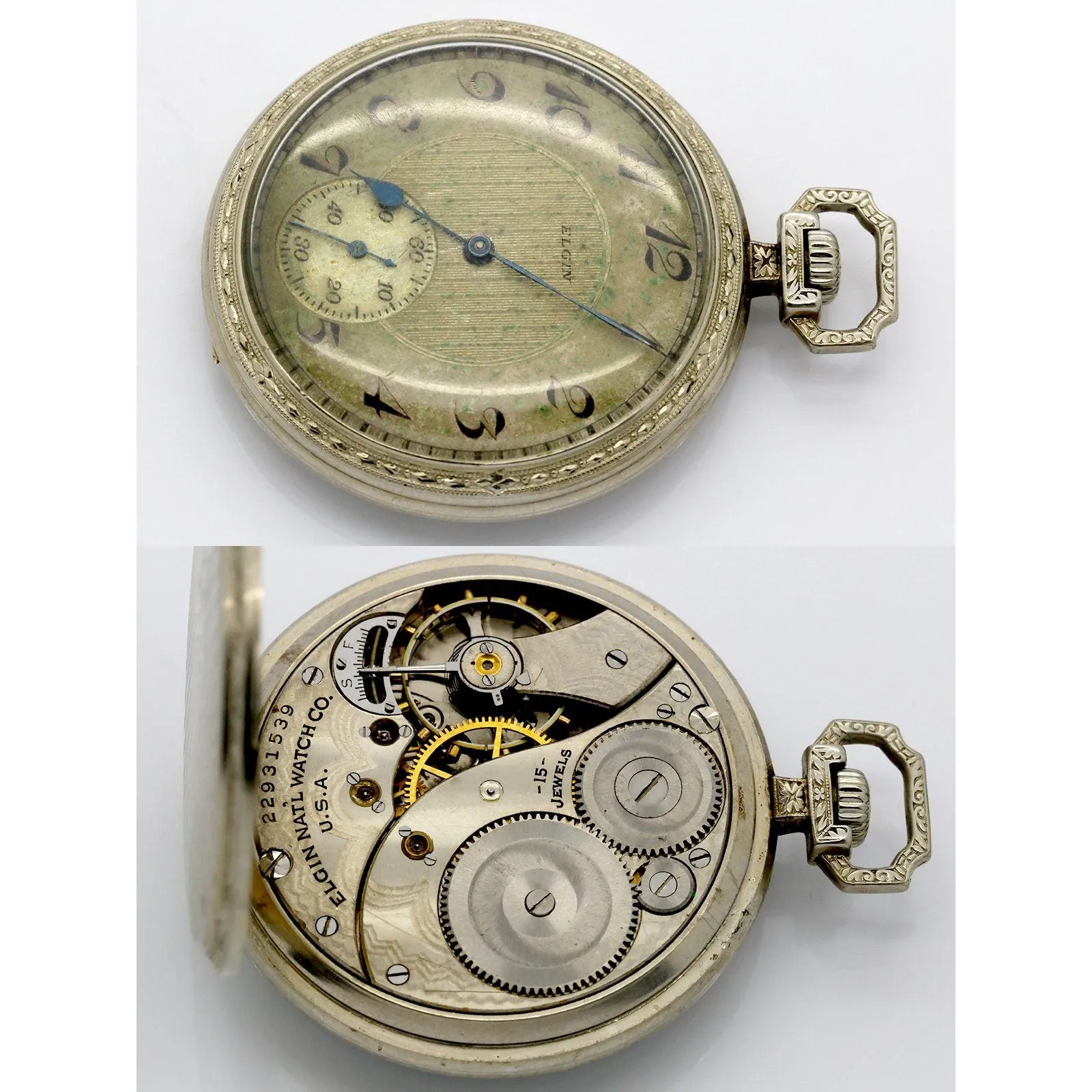 Three Elgin Pocket Watches for Parts - Not Running