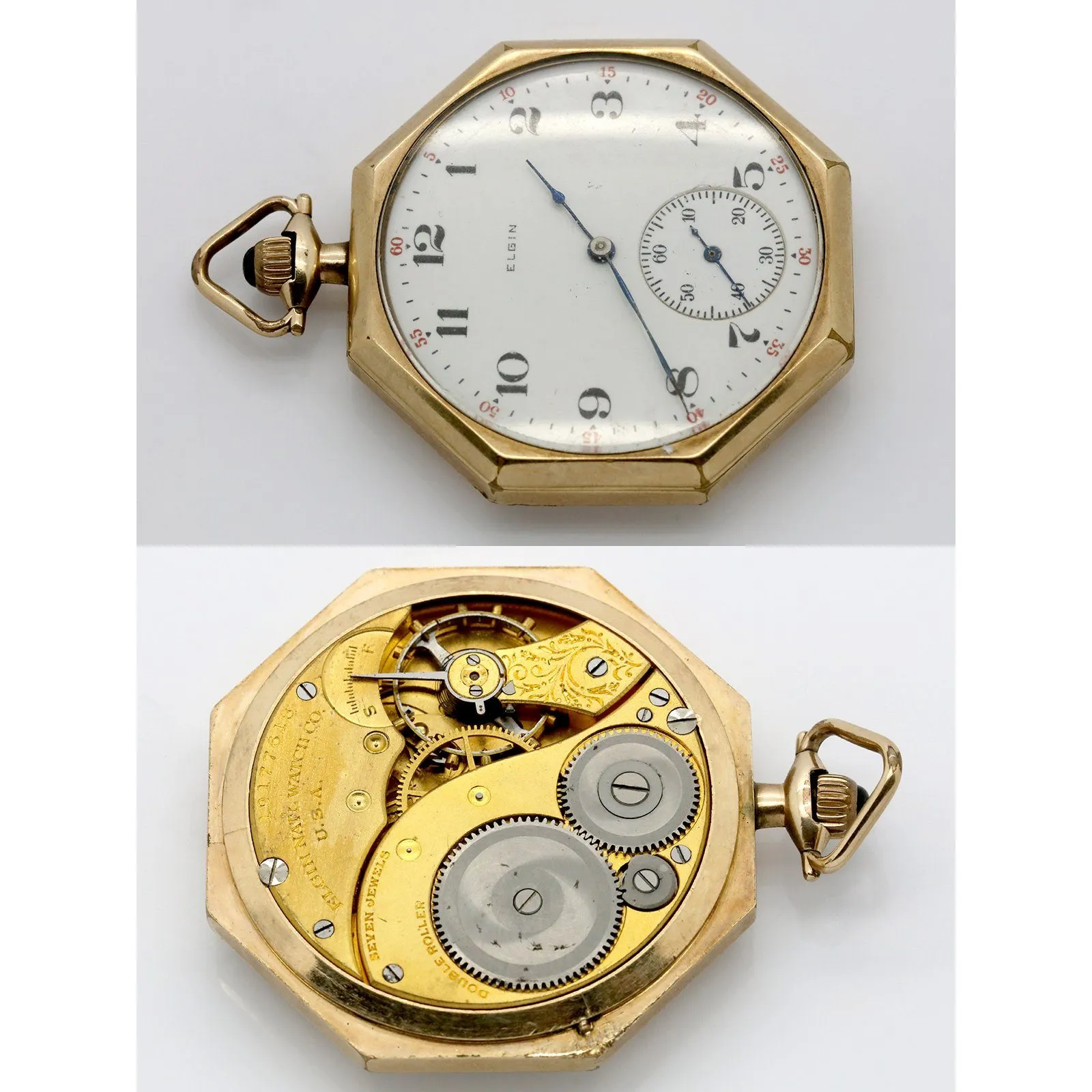 Three Elgin Pocket Watches for Parts - Not Running