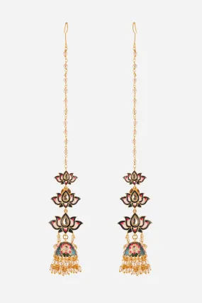 Three Layered Lotus Chandelier Earrings