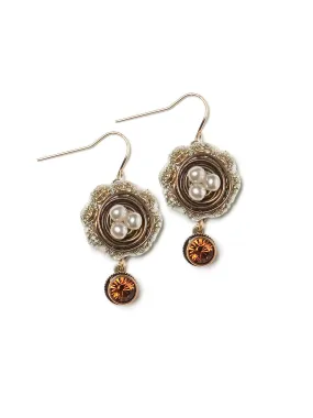 Topaz Pearl Nest Earrings