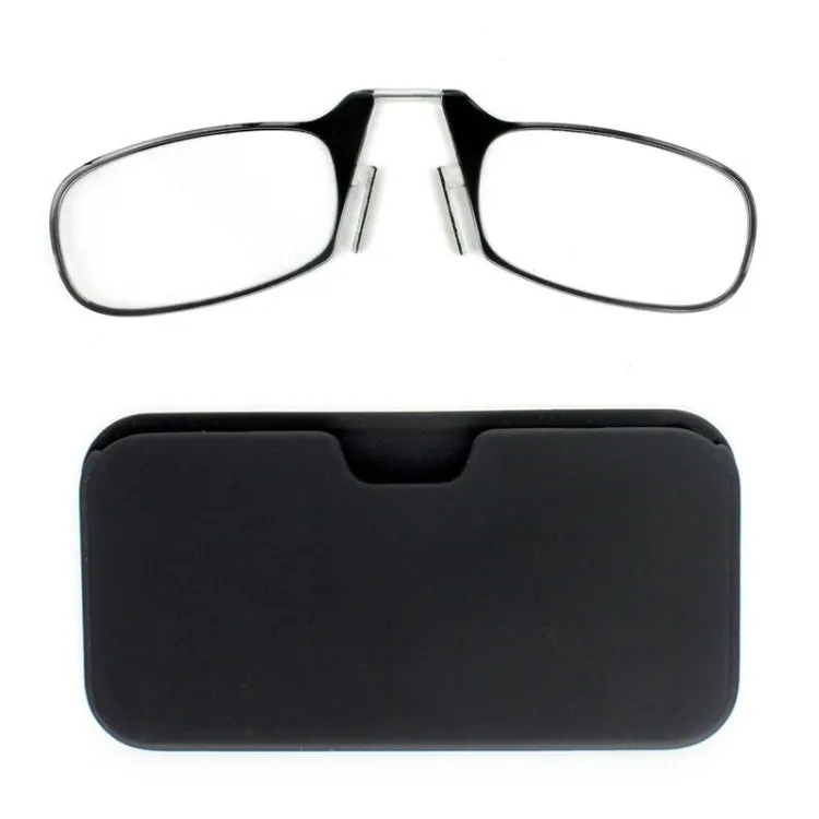Ultra Thin High-definition Nose Resting Card Style Portable Presbyopic Hypermetropic Reading Glasses,  2.00D(Black)