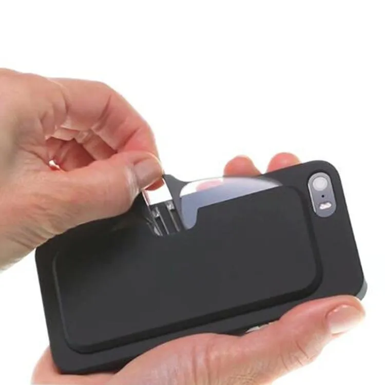 Ultra Thin High-definition Nose Resting Card Style Portable Presbyopic Hypermetropic Reading Glasses,  2.00D(Black)