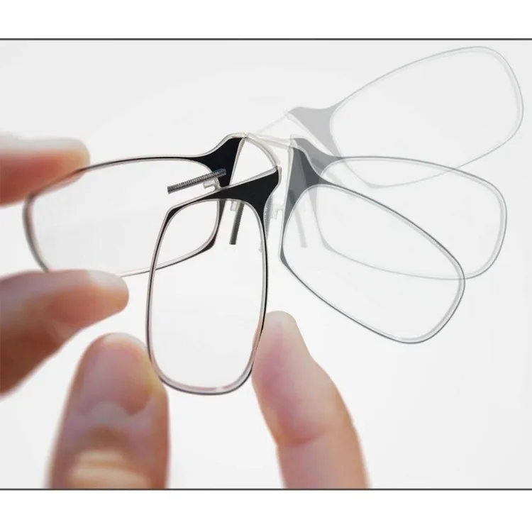 Ultra Thin High-definition Nose Resting Card Style Portable Presbyopic Hypermetropic Reading Glasses,  2.00D(Black)