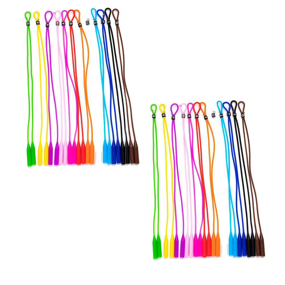 US 12-24Pc Adjustable Silicone Eye Glasses String Strap Sun Glasses Cord Lanyard