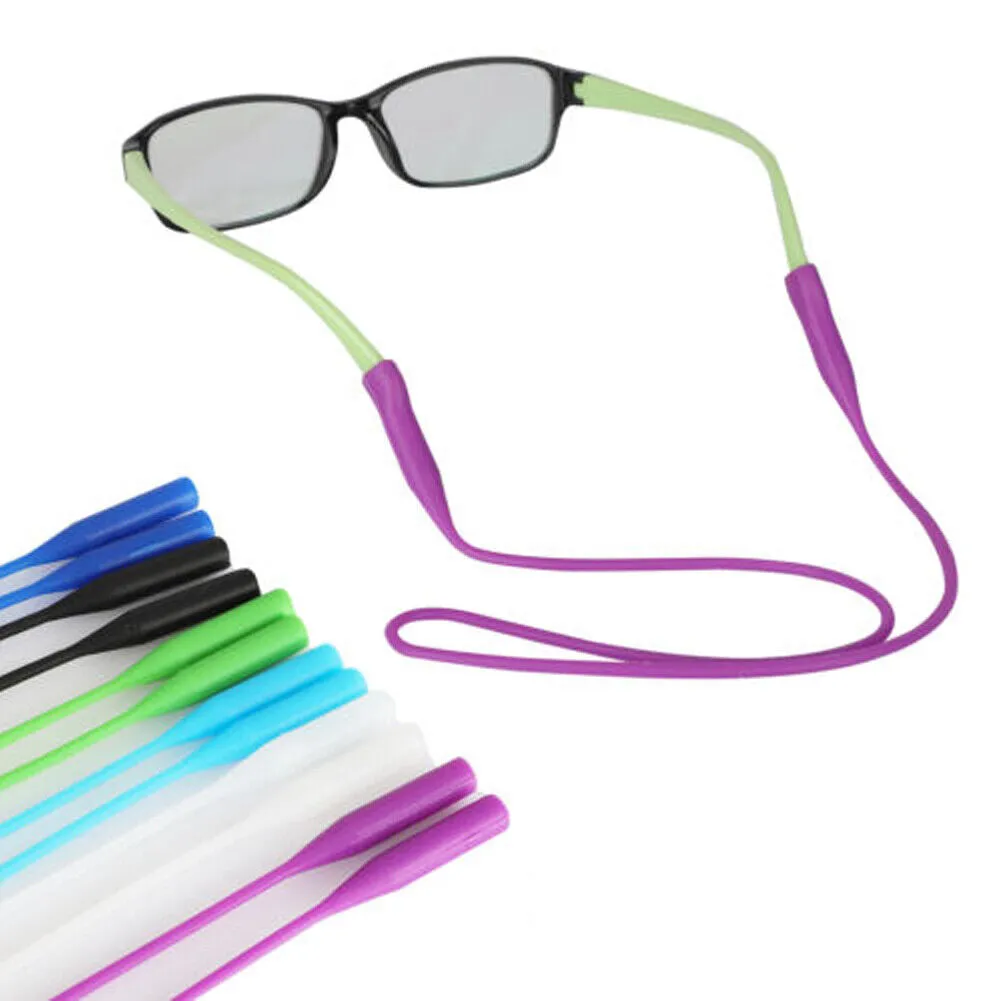 US 12-24Pc Adjustable Silicone Eye Glasses String Strap Sun Glasses Cord Lanyard