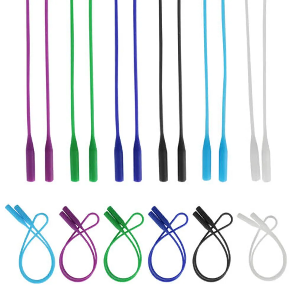 US 12-24Pc Adjustable Silicone Eye Glasses String Strap Sun Glasses Cord Lanyard