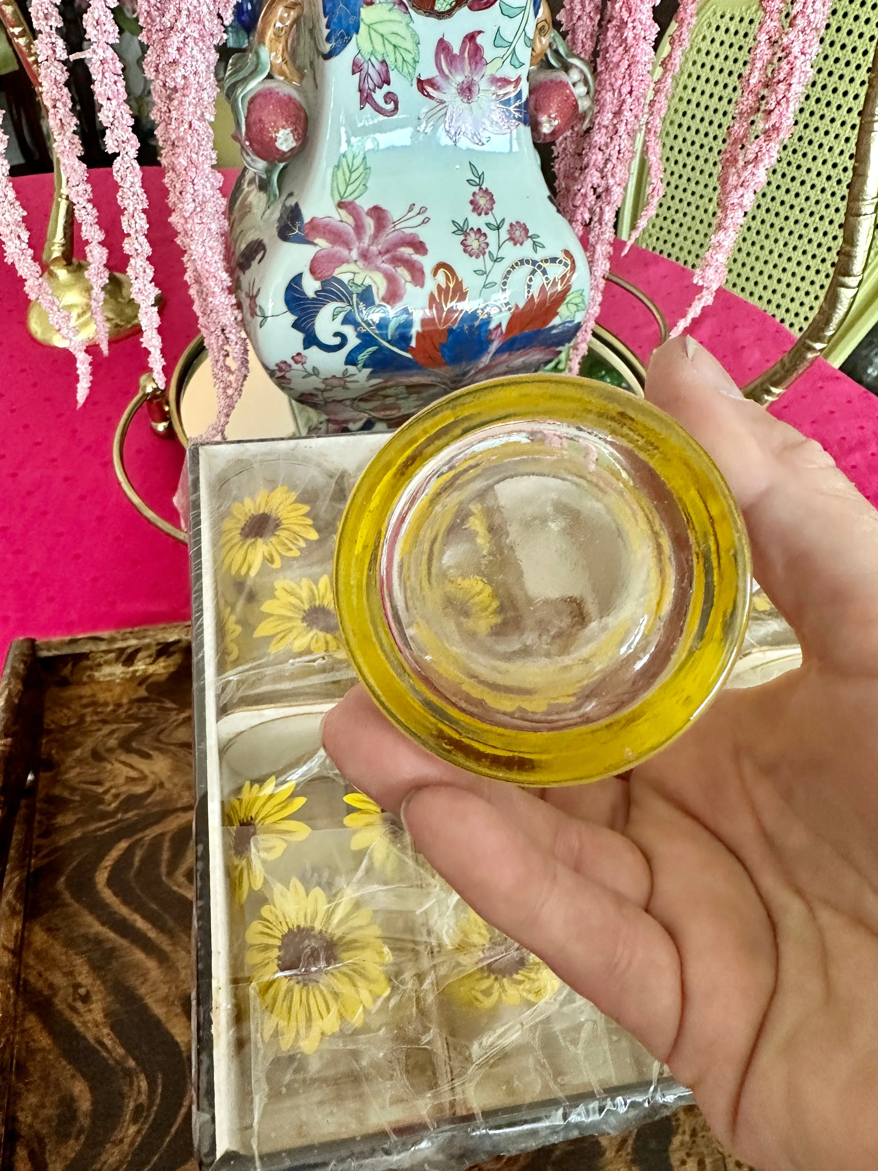 Vintage Libbey Glasses, Sunflower, Highball, Set of 8, original box