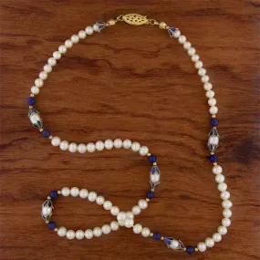VINTAGE Pearl & Cloisonné Bead Necklace
