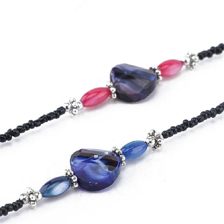 Vintage Sunglasses Antiskid Chain Wild Glasses Chain(Blue)