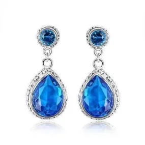 Water Drop Swiss Blue Topaz On Sterling Silver Stud Earrings