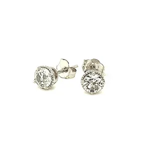 White Topaz Stud Earrings