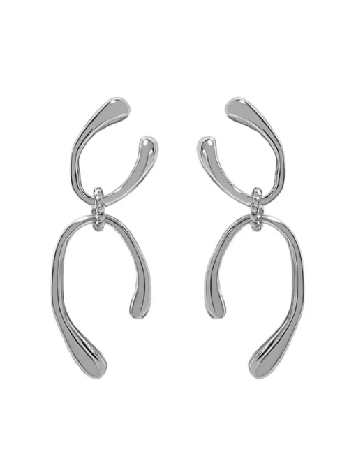 Wishbone Earrings Gold Plated Sterling Sterling Silver Plain Dangle Geometric Women's Fine Jewelry